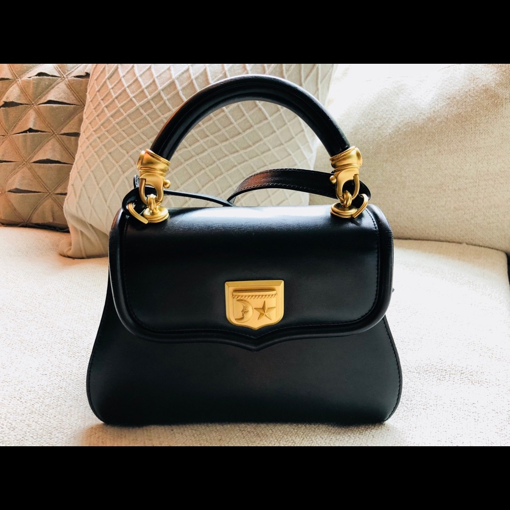 Black Leather Kieselstein-Cord Small Trophy Bag